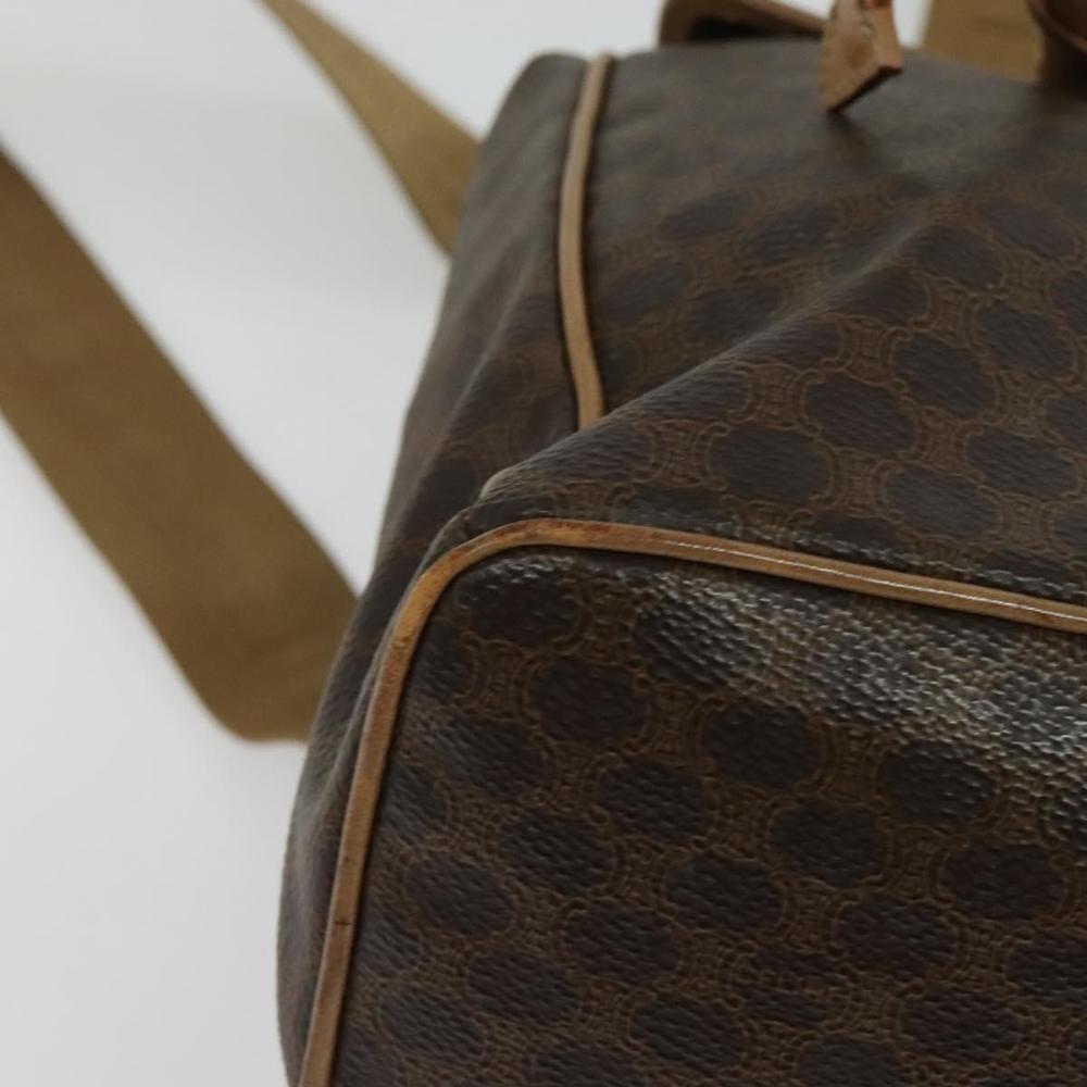 CELINE Macadam Canvas Backpack PVC Leather Brown Gold Auth hk2918 - Picture 15 of 16